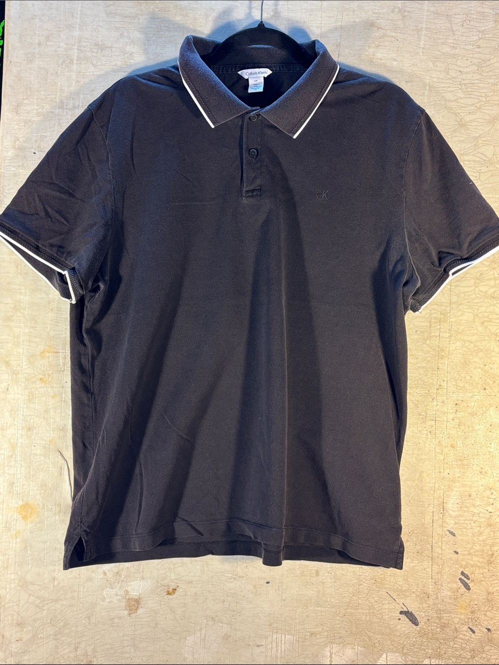 Calvin Klein Black Polo with White Contrast Trim